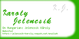 karoly jelencsik business card